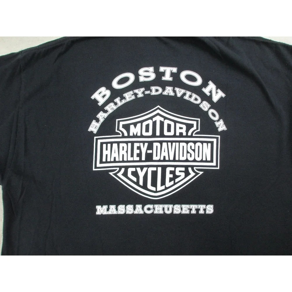VINTAGE Harley Davidson Shirt Mens Extra Large Black Boston Motorcycle 2006*